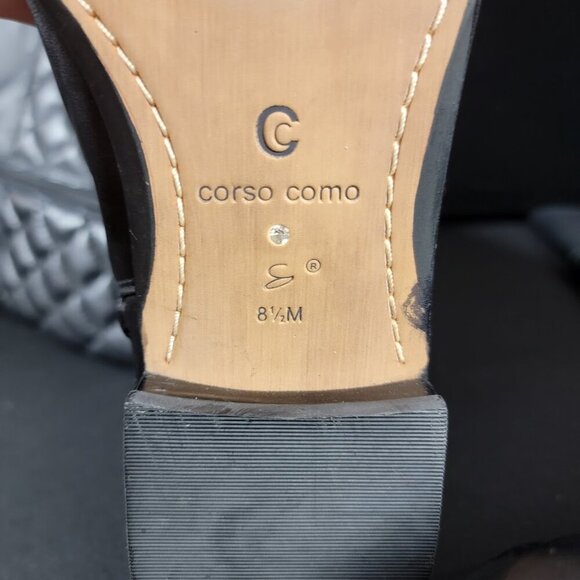 Corso Como Black Quilted Leather Knee-High Boots 8.5M - Picture 11 of 14